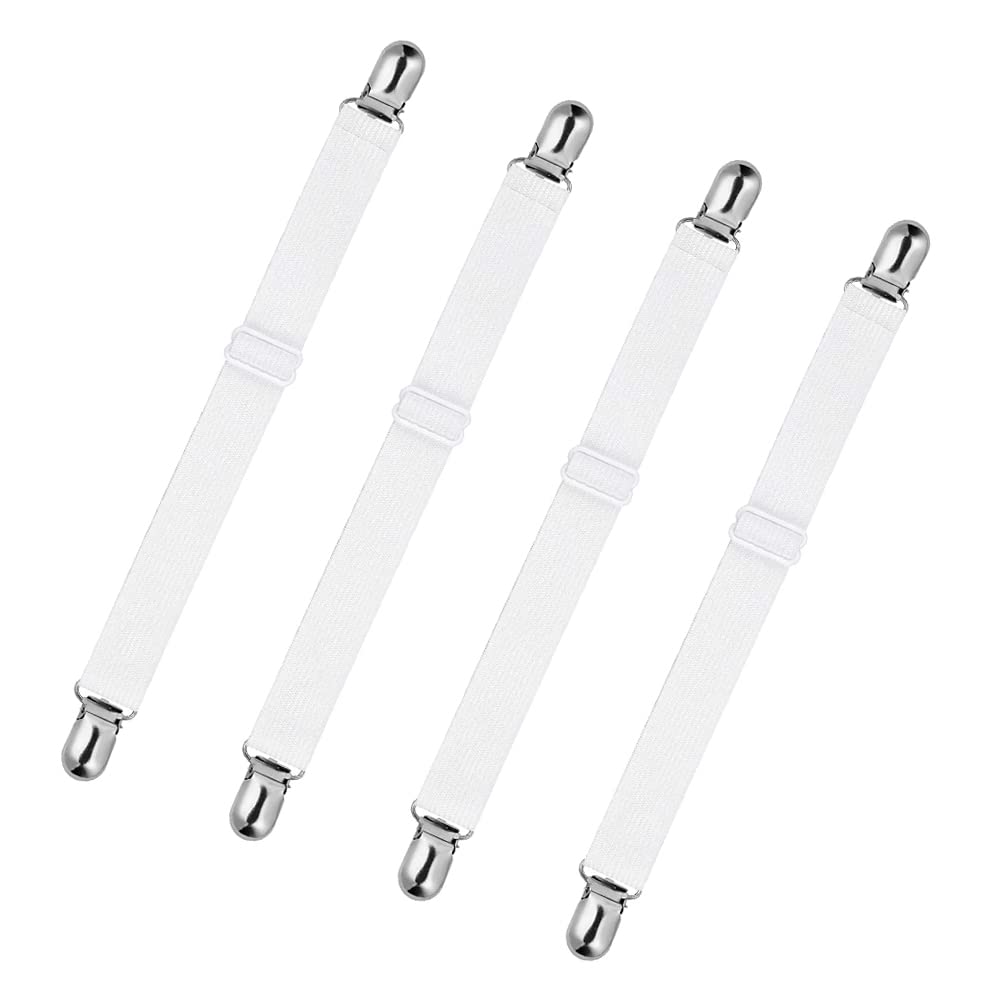 STRAP STOP Rust Proof Nickel Plated Bed Sheet Grippers (Set of 4)