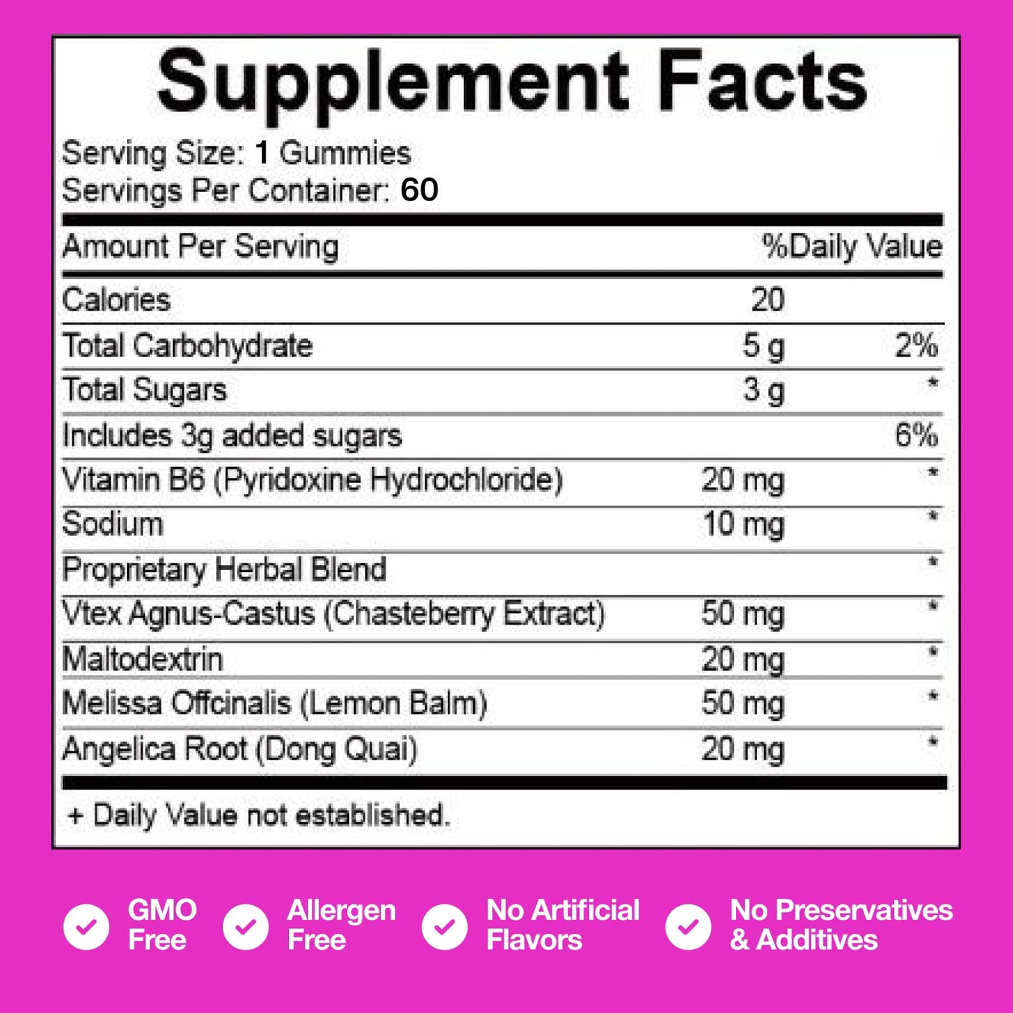 Welcome Pharma PMS Hormone Balance for Women 60 Gummies (Vegan)