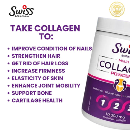 SWISS BORK Collagen Powder 10,000mg (30 Servings)