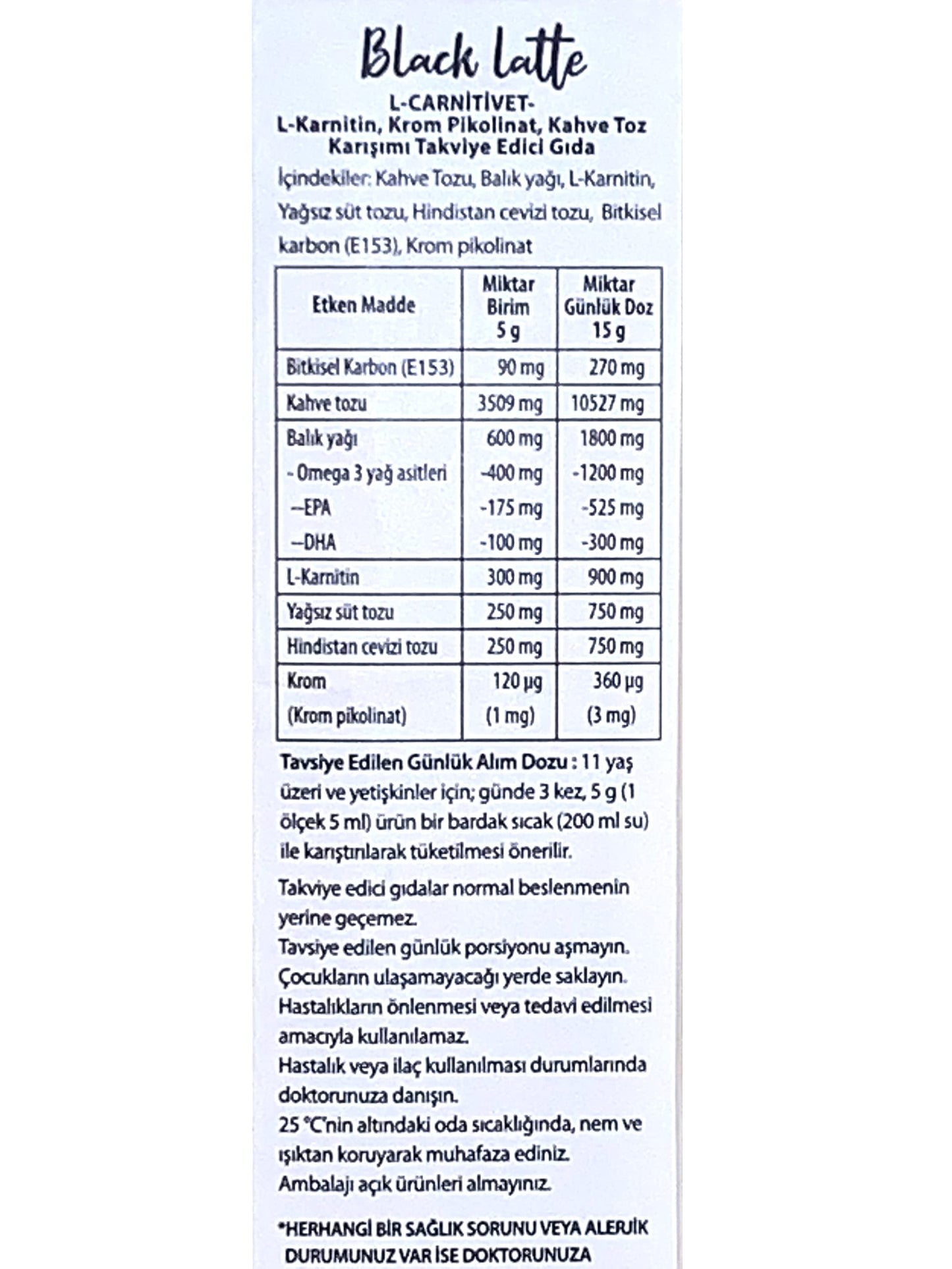 Black Latte to Elevate Your Weight Deprivation Journey 100g Powder