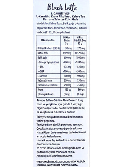 Black Latte to Elevate Your Weight Deprivation Journey 100g Powder