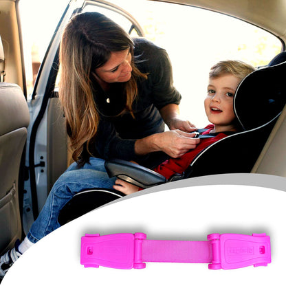 The Original STRAP STOP Anti Escape Car Seat Strap Crash Tested— UK Made, (Pink)
