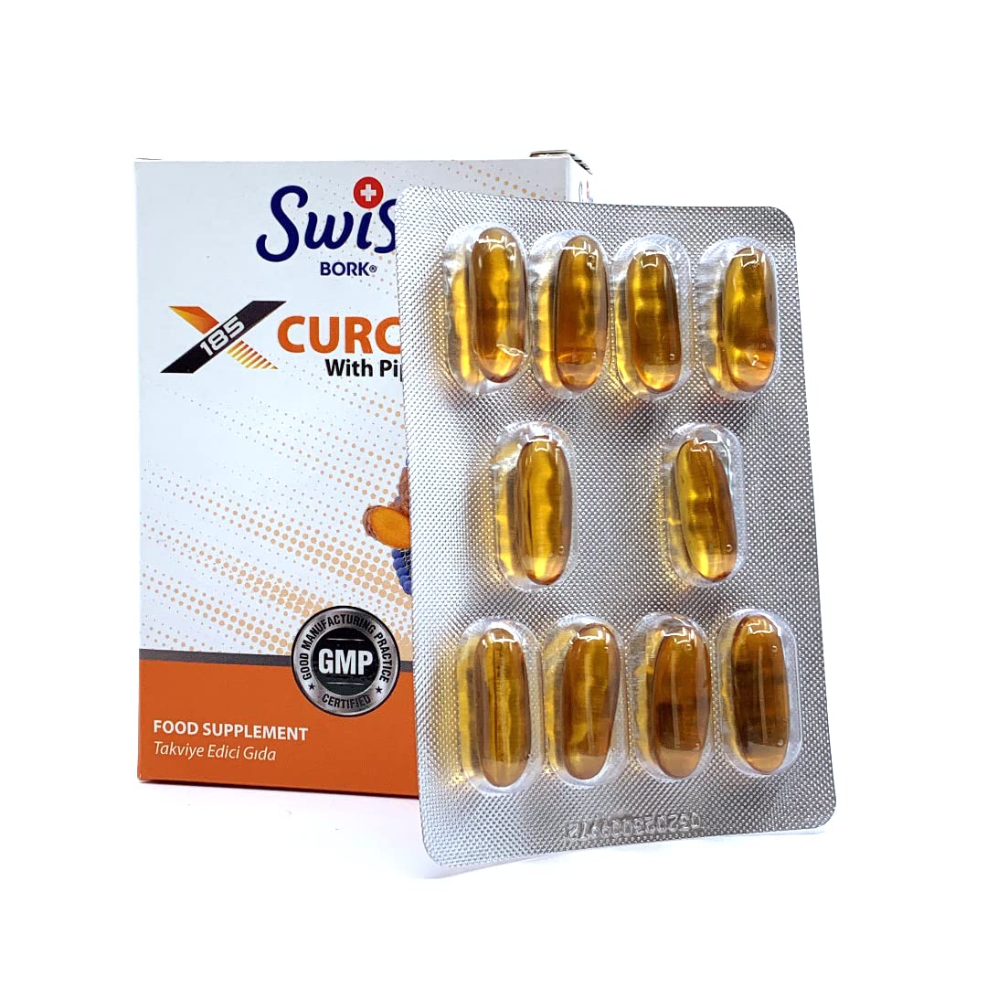 SWISS BORK Turmeric Curcumin Supplement 43023mg (30 Soft Gels)