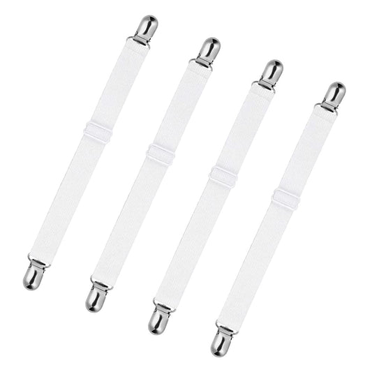 STRAP STOP Rust Proof Nickel Plated Bed Sheet Grippers (Set of 4)