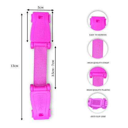 The Original STRAP STOP Anti Escape Car Seat Strap Crash Tested— UK Made, (Pink)