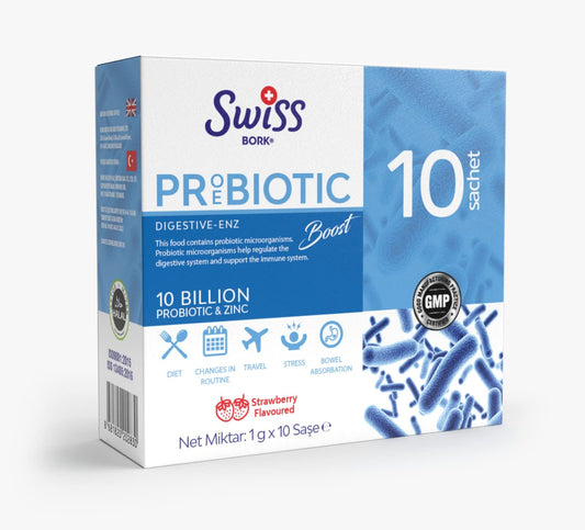 SWISS BORK Prebiotic and Probiotic Supplement Sachet 10pk