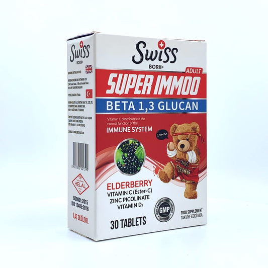 SWISS BORK Elderberry, Zinc & Vitamin C Supplement  30 Tablets