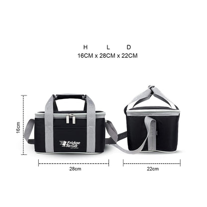 Fridge-To-Go Large Cool Bag with 16hrs Cooling Time (18 Cans/15L) Black