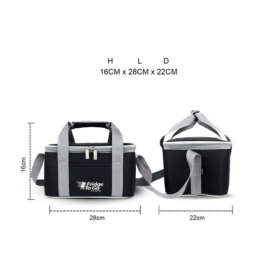 Fridge-To-Go Large Cool Bag with 16hrs Cooling Time (18 Cans/15L) Black