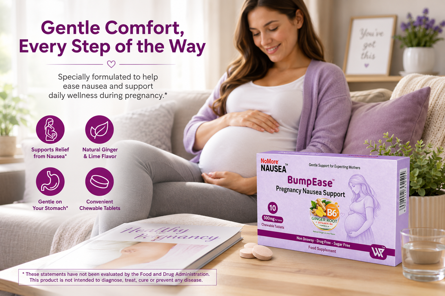 BumpEase™ Pregnancy Nausea Support Chewable Tablets 10s