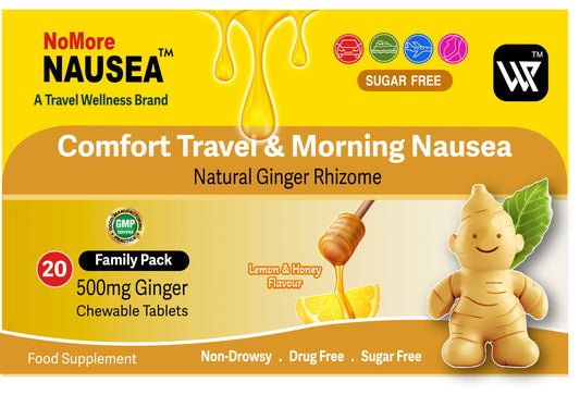 NoMore Nausea™ Ginger Chewable Tablets Mint Flavour Family Pack (20)