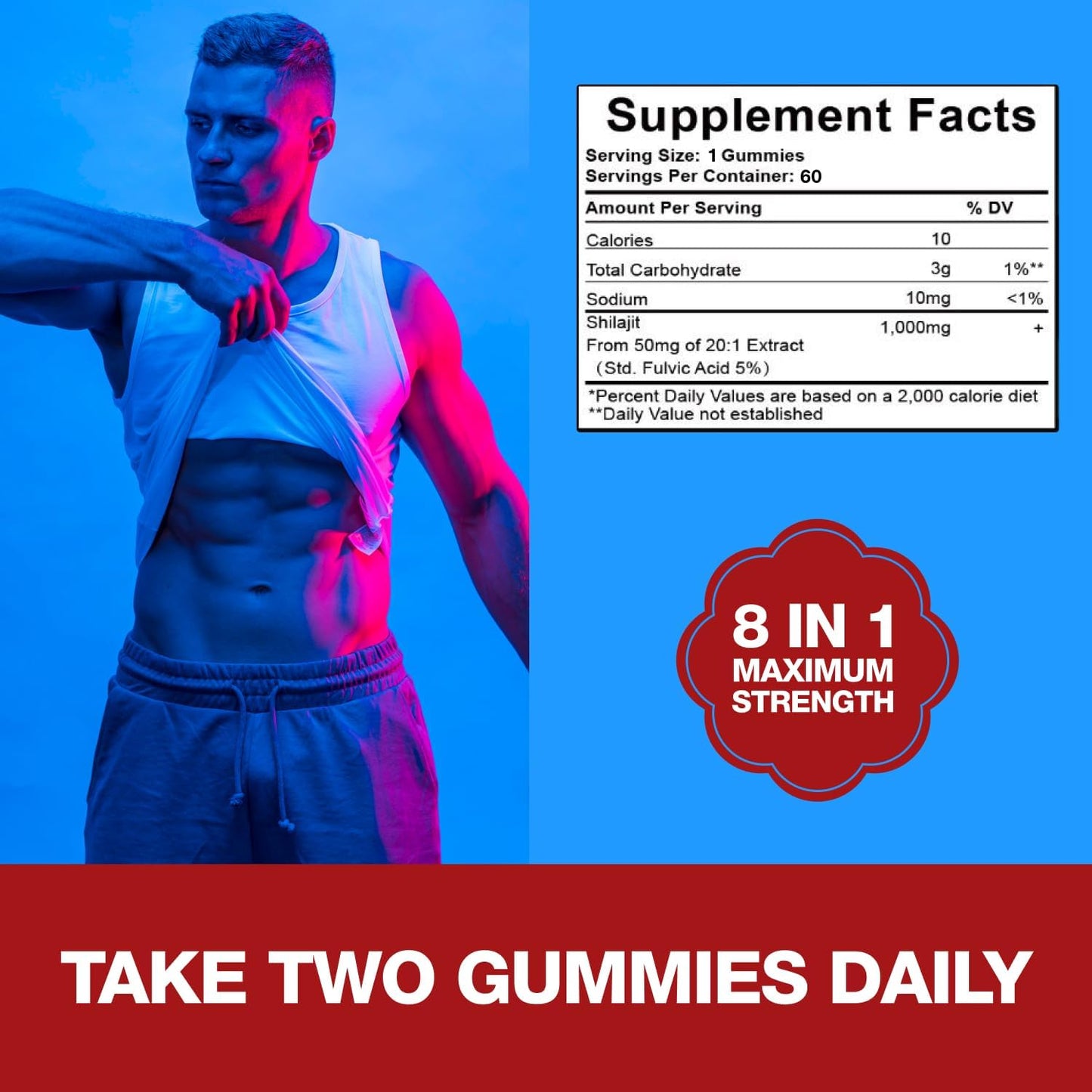 Welcome Pharma Testosterone Booster Supplement for Men (60 Gummies)