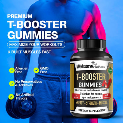 Welcome Pharma Testosterone Booster Supplement for Men (60 Gummies)