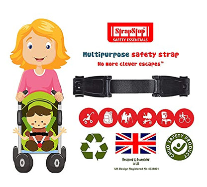 The Original STRAP STOP Anti Escape Car Seat Strap Crash Tested— UK Made, (Blue)