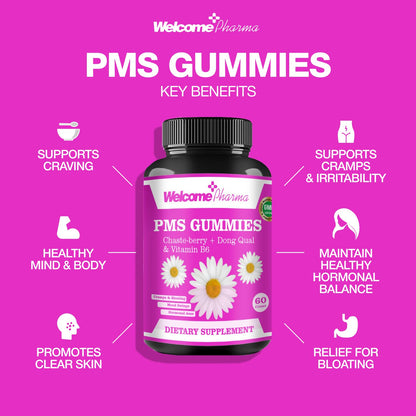 Welcome Pharma PMS Hormone Balance for Women  60 Gummies (Vegan)