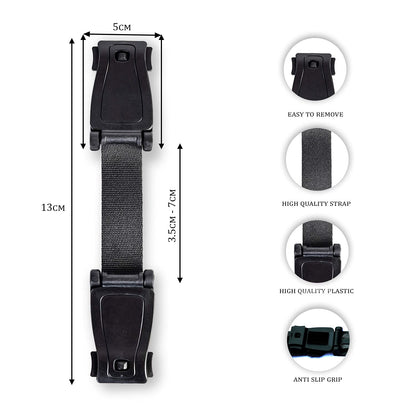 The Original STRAP STOP Anti Escape Car Seat Strap Crash Tested— UK Made, (Black)