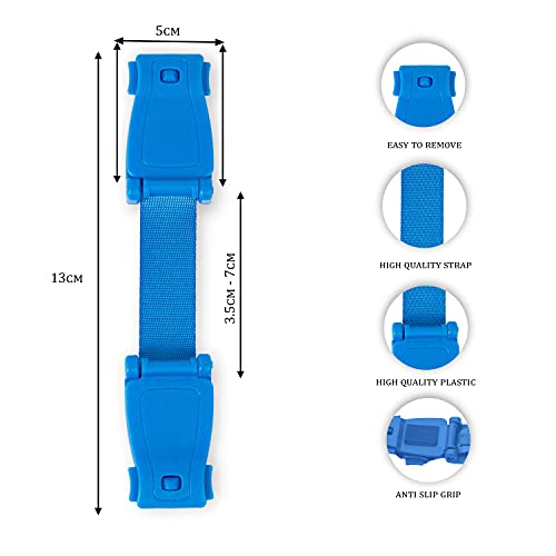 The Original STRAP STOP Anti Escape Car Seat Strap Crash Tested— UK Made, (Blue)